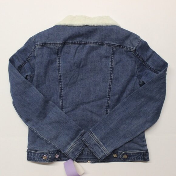 Women's Juniors' madden NYC Denim Jacket with Sherpa Collar - Picture 6 of 6